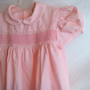Vintage Cherubs Pink Smocked Dress